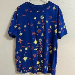 Marvel Captain Marvel Blue Graphic T Shirt  Size XL